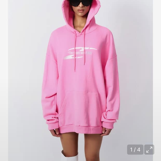 leey 오버사이즈 후드 핑크