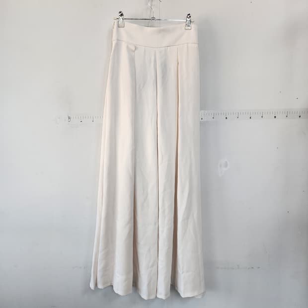 더로렌 아이보리 플리츠 와이드 팬츠