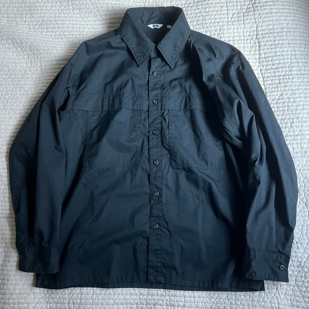 유니클로u 워크오버셔츠 블랙 XL