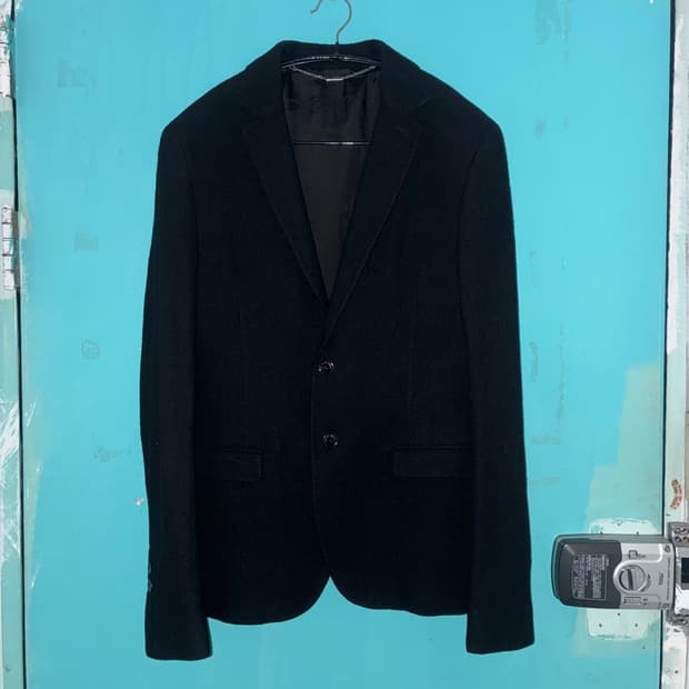 costume national 백 레더 블레이저 자켓