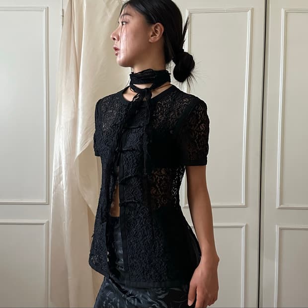 Oriental Frog Buttons See-Through Jacket