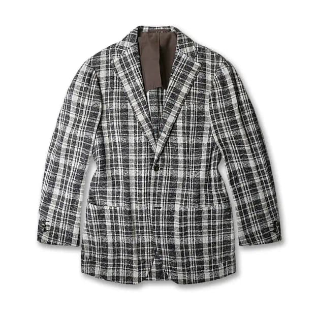 링자켓 [Ring Jacket RJ] 텍스처드 린넨 나일론 체크 자켓