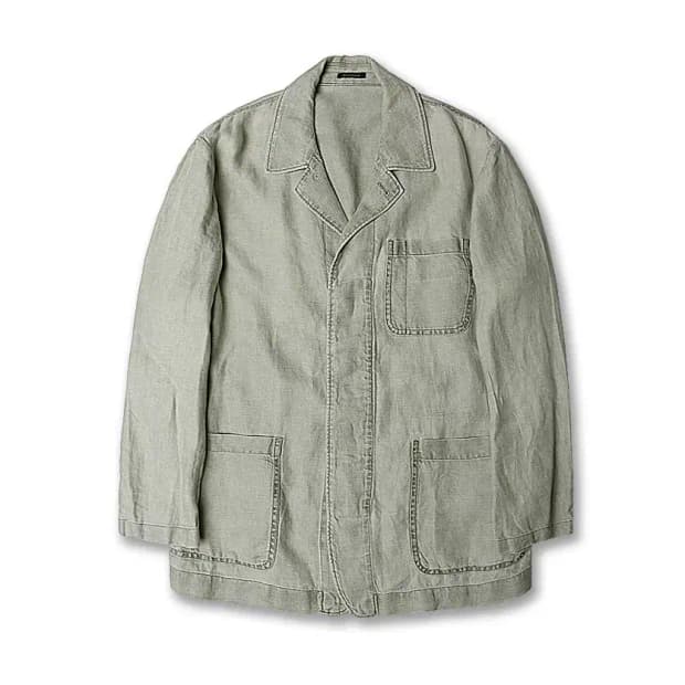 마시모두띠 [Massimo Dutti] 피그먼트 워싱 린넨 히든버튼 자켓