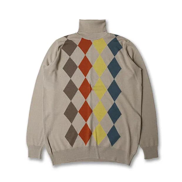 존 스메들리 [John Smedley] 아가일 체크 터틀넥 니트