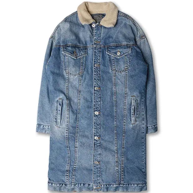 자라 [Zara] 시어링 롱 데님 자켓