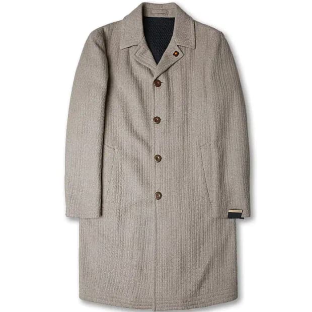 라르디니 [Lardini] 베이지 텍스처드 울 이태리 싱글 코트