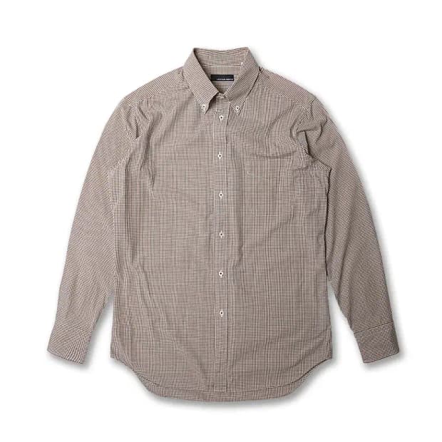 이세탄 멘즈 [Isetan Men's] 브라운 체크 버튼다운 셔츠