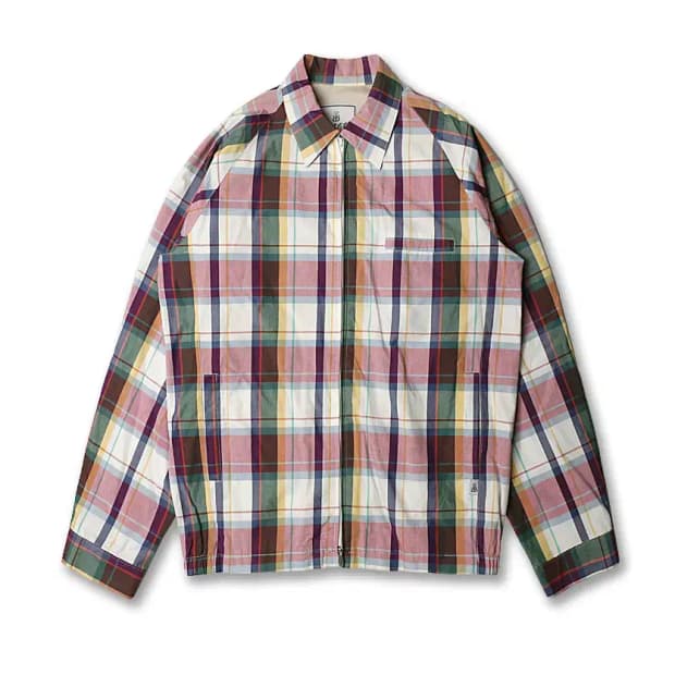 바라쿠타 [Baracuta] 멀티 체크 유니크 블루종 자켓