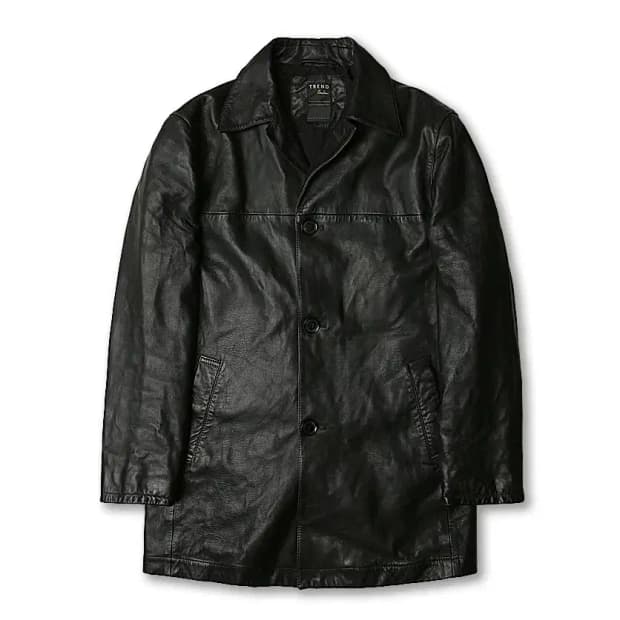 꼬르넬리아니 [Corneliani] 블랙 레더 럭셔리 이태리 하프 코트