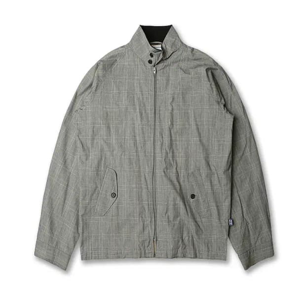 바라쿠타 [Baracuta] 그레이 체크 블루 라인 G1 블루종 자켓