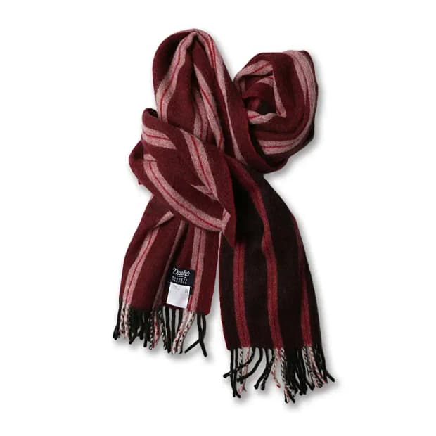 드레익스 [Drake's] 울 앙고라 스트라이프 리버시블 러블리 머플러