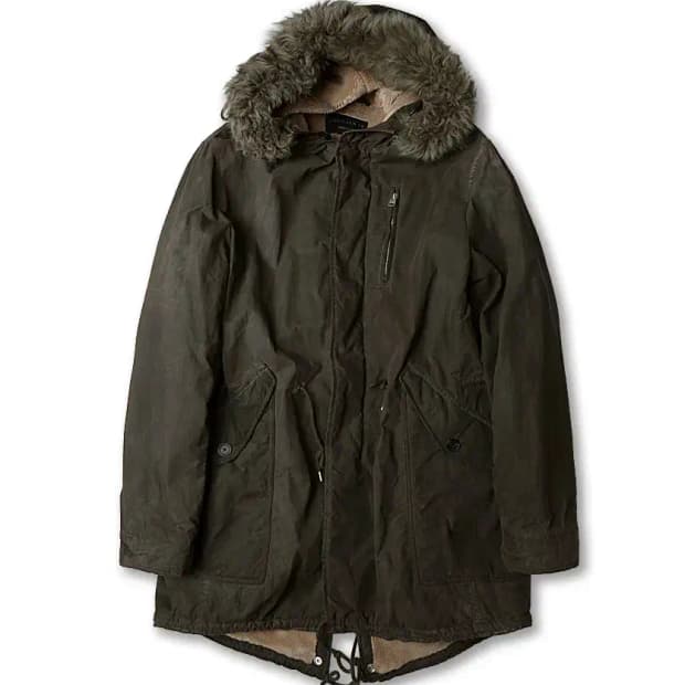 올세인츠 [Allsaints] 바움울레 코튼 빈티지 피쉬테일 롱 필드자켓