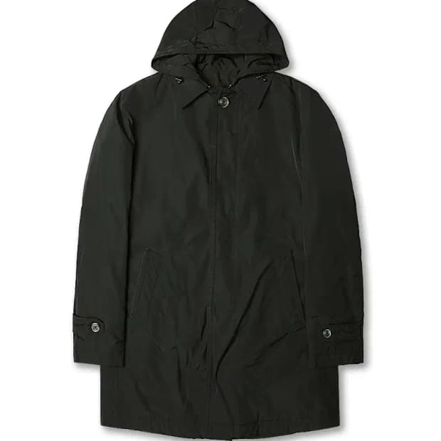 꼬르넬리아니 [Corneliani] 블랙 트렌디 후드 패딩 코트