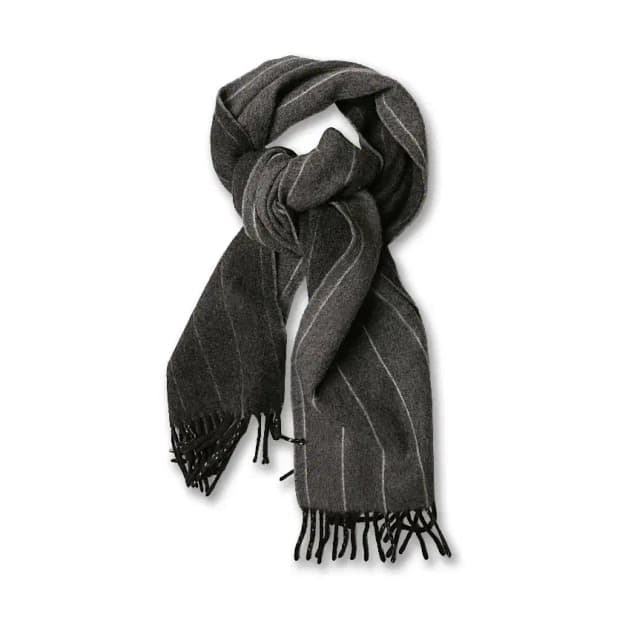 드레익스 [Drake's] 그레이 스트라이프 리버시블 머플러 For 쉽스