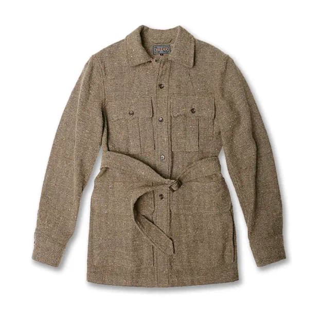 빔즈 플러스 [Beams +] 울 플랙스 클래식 벨티드 사파리 자켓