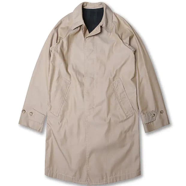 빔즈 플러스 [Beams +] 히든버튼 레글런 베이지 코튼 코트 면코트