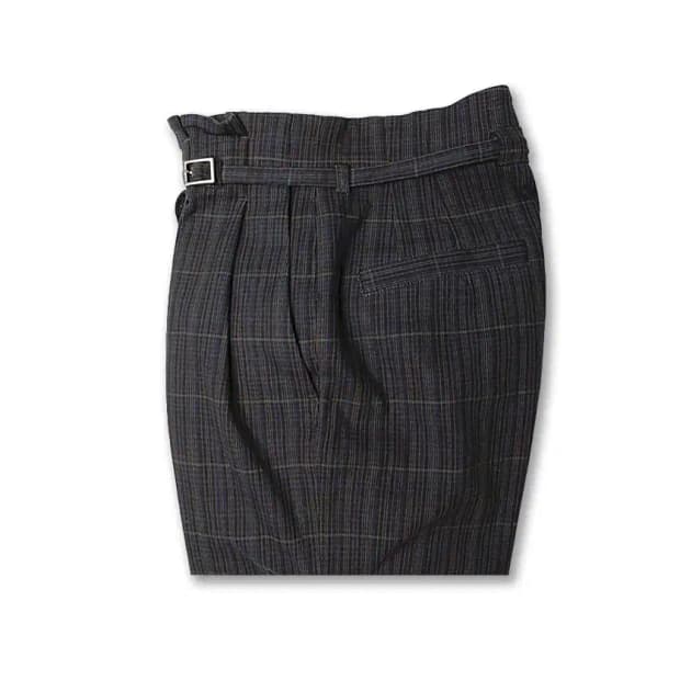 빔즈 하트 [Beams Heart] 빈티지 스트라이프 벨트 유니크 팬츠