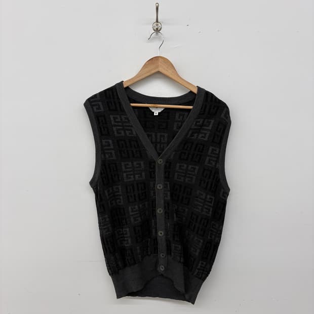 지방시 패턴 니트 베스트 블랙 남성 M
