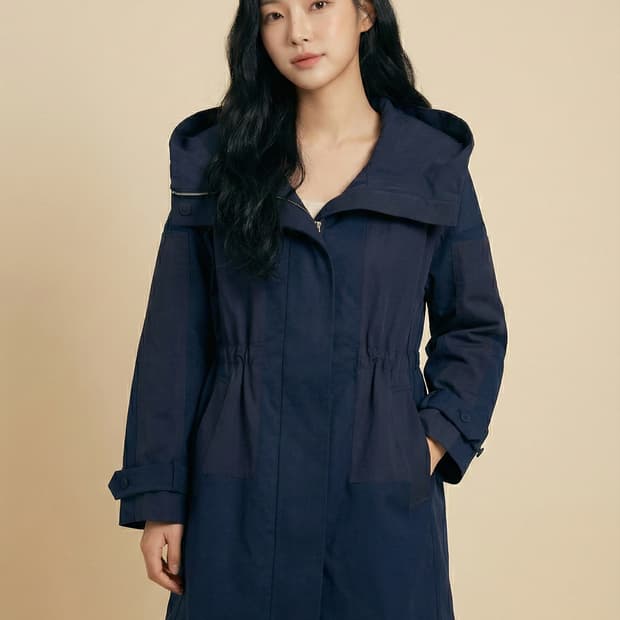 구호[KUHO] 하이넥 배색 후드 사파리 점퍼