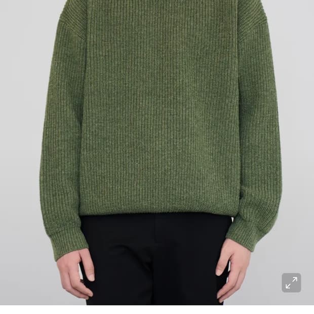 (새상품)(L) 드로우핏 하찌 벌키 라운드 니트 MELANGE GREEN