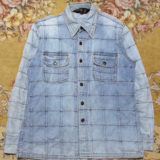 80s Sears 패치워크 데님 셔츠 자켓