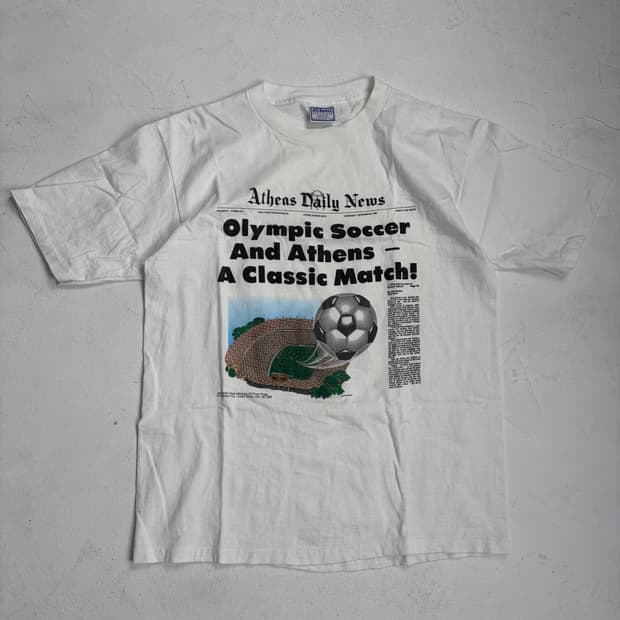 90s Athens Daily News Tee (white)