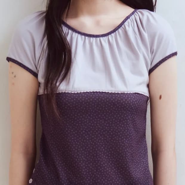 오피쉬 Floral Shirring Lace T-shirts