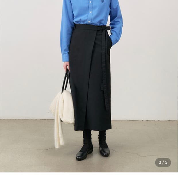 던스트 맥시 랩 스커트 블랙