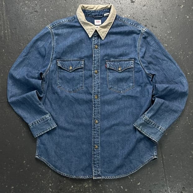 100 리바이스 릴렉스 핏 웨스턴 데님셔츠