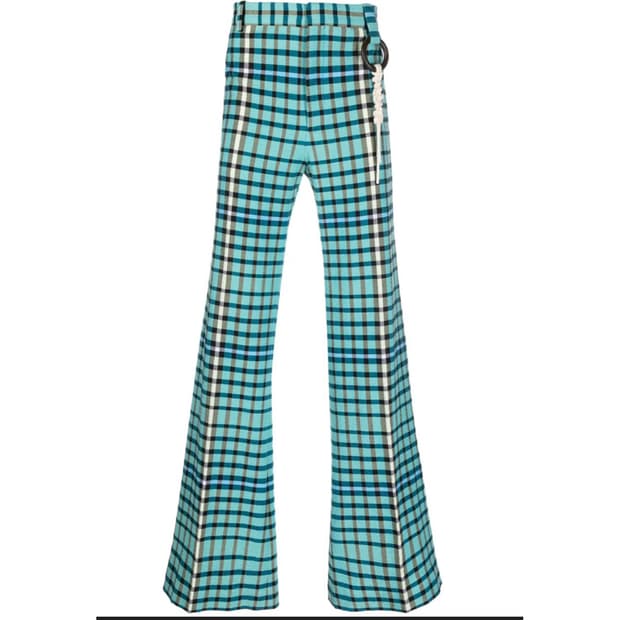 찰스제프리 러버보이 타탄체크 플레어 트라우저 30 