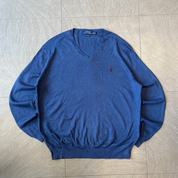 폴로 정품 블루 피마 코튼 니트