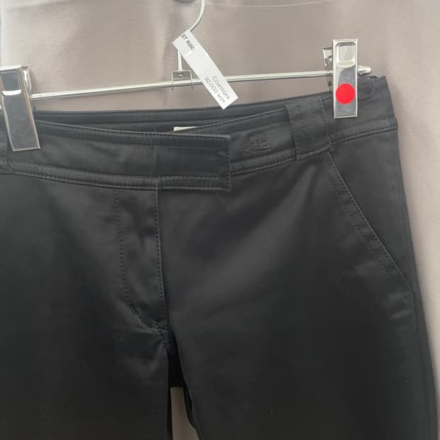 꾸레쥬 로우라이즈 올블랙 면팬츠