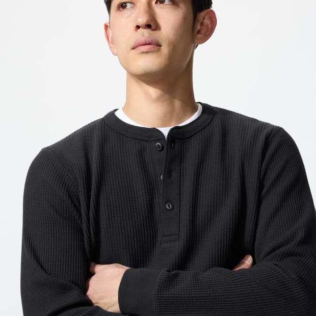 유니클로 와플 헨리넥