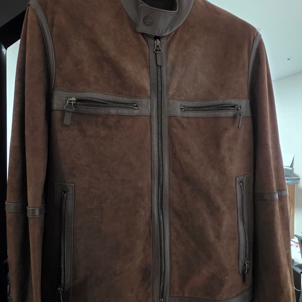 500만원)던힐 송아지 가죽 (카프스킨) 라이더스 자켓