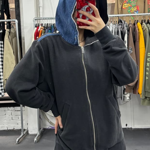 디젤 데님 후디 집업