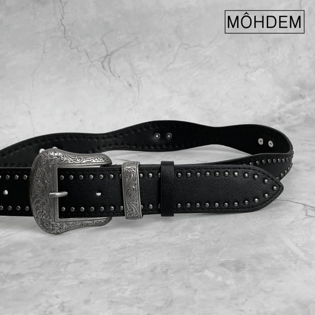 [Unisex]엔틱 웨스턴 찡 가죽 벨트