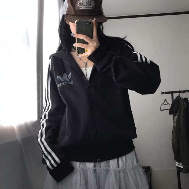 아디다스 블랙 후드져지