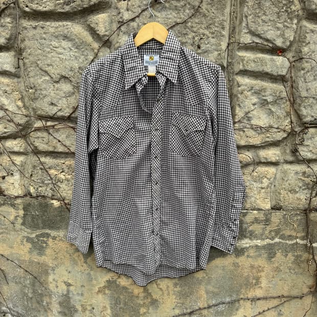 70s 딕슨-젠킨슨 usa 빈티지 체크 웨스턴 셔츠