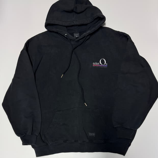 에즈카톤 빅 사이즈 뒷 스펠로고 후드티 2XL 블랙