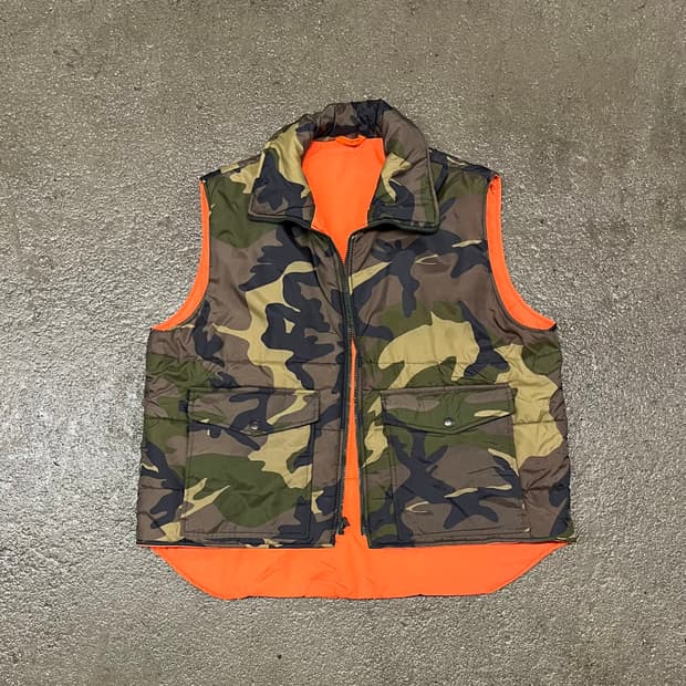 빈티지 리버시블 패딩 베스트 (105-110)