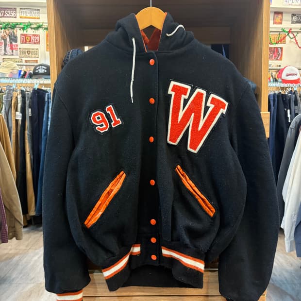 USA 빈티지 후드 바시티자켓 B55