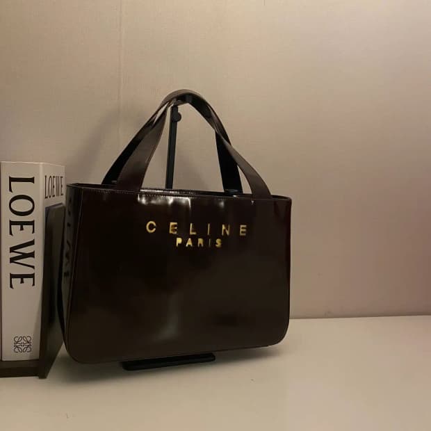 CELINE / 빈티지 셀린느 브라운 페이던트 토트백