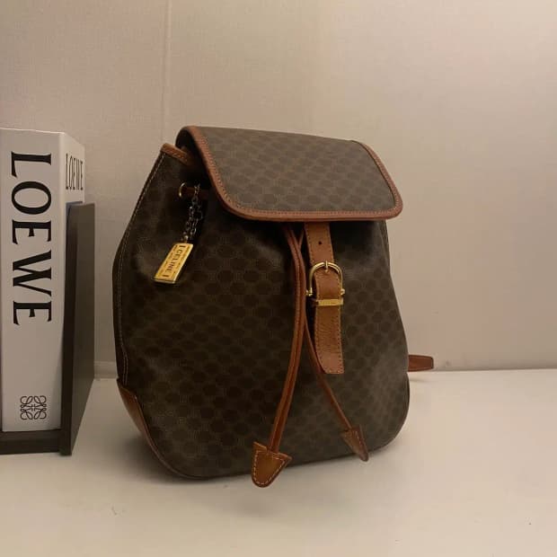 CELINE / 빈티지 셀린느 드로스트링 브라운 마카담 백팩