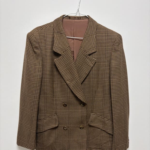 버버리 울 체크 자켓