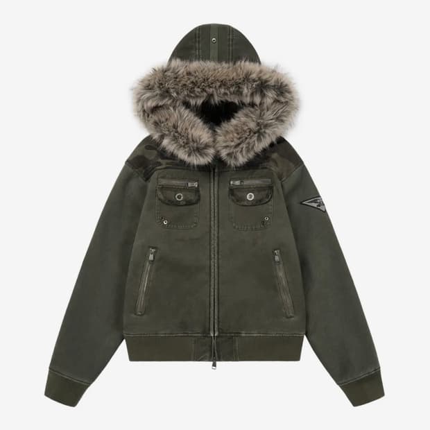 아캄 Fur Camo Contrast Jacket (Khaki) 1번