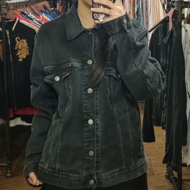 [Hi] vtg 빈티지 데님자켓 블랙