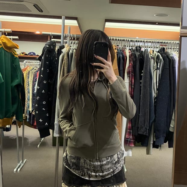 M)Uniqlo vintage 스트레치 와플 후드집업