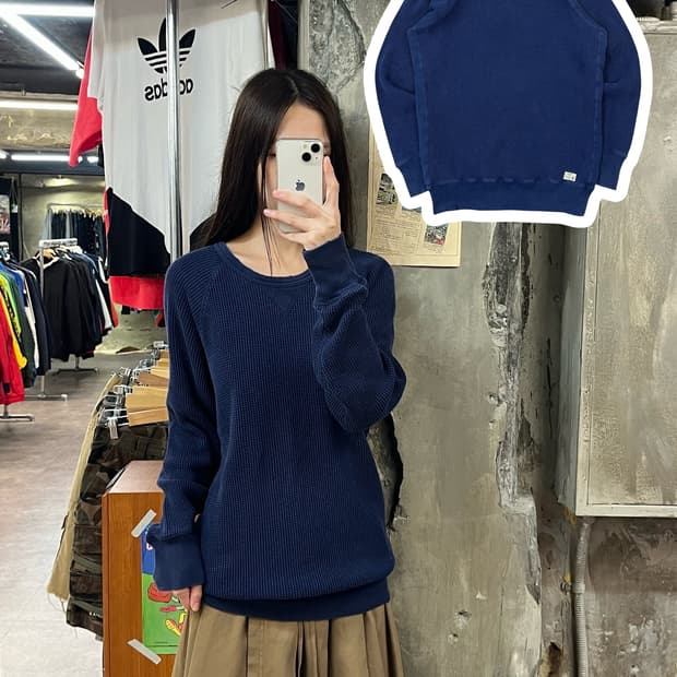 디젤 와플 긴팔티 네이비 XS #csz1286
