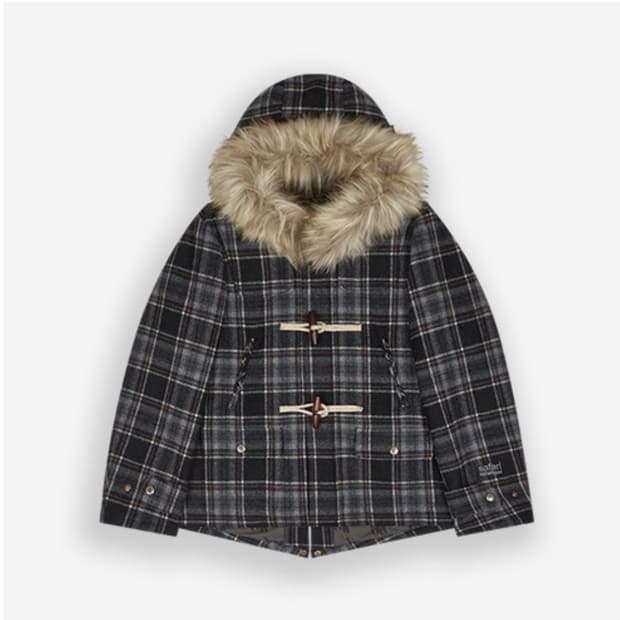 safarispot 1/2 레기온 체크 더플 코트