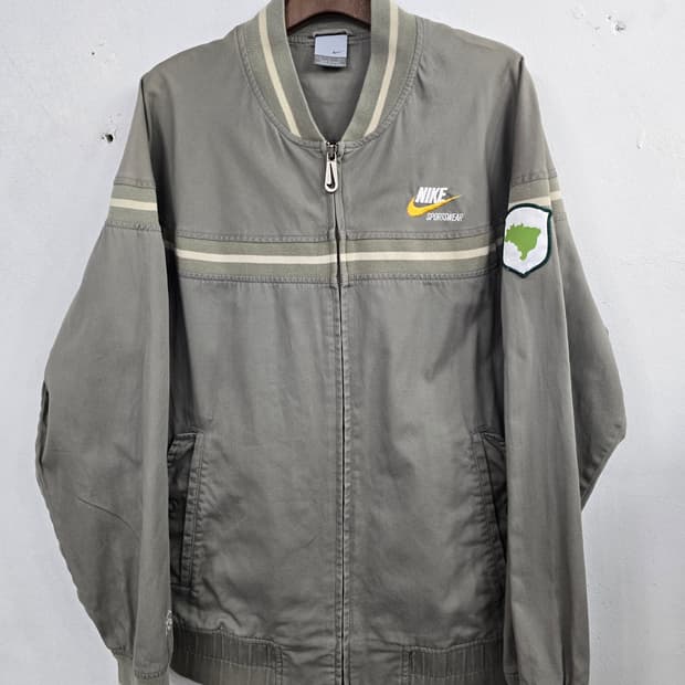 나이키 브라질 패치 봄버 올드스쿨 블루종